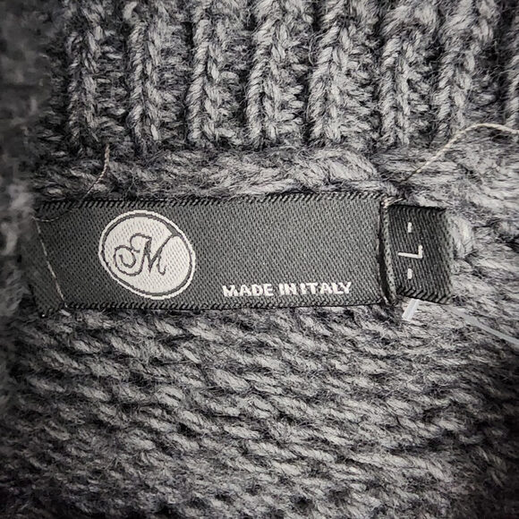 Made in Italy Grey Wool Mohair Poncho Cardigan Size L - Picture 7 of 9